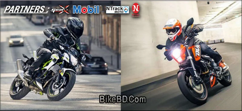 kawasaki z125 vs ktm 125 duke riding controlling handling